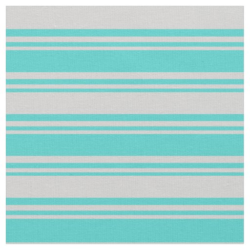 Turquoise and Light Grey Colored Lines Fabric