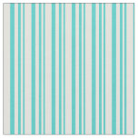 [ Thumbnail: Turquoise and Light Yellow Colored Stripes Fabric ]