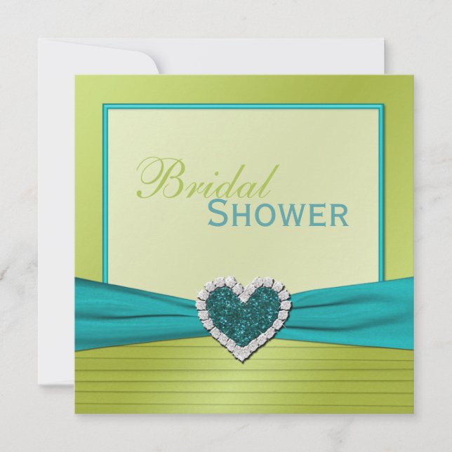 Turquoise and Lime Bridal Shower Invitation (Front)