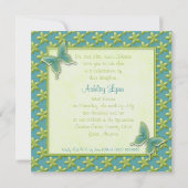 Turquoise and Lime Butterfly Sweet Sixteen Invite (Back)