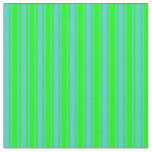 [ Thumbnail: Turquoise and Lime Colored Stripes Pattern Fabric ]