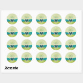 Turquoise and Lime Glitter Heart Sweet Sixteen Classic Round Sticker (Sheet)