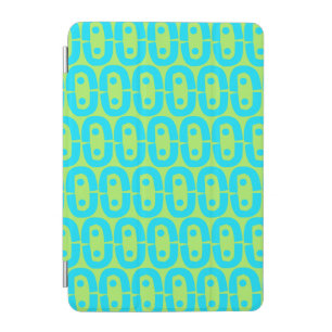 Turquoise and Lime Green Geometric Pattern iPad Mini Cover