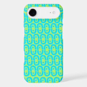 Turquoise and Lime Green Geometric Pattern iPhone 17 Air Case