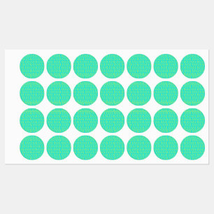 Turquoise and Lime Green Geometric Pattern Labels