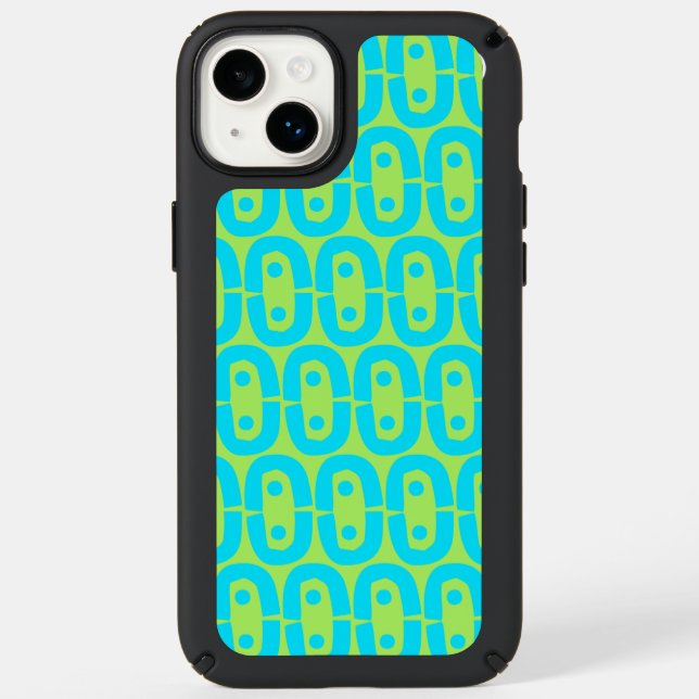 Turquoise and Lime Green Geometric Pattern Speck iPhone Case (Front)