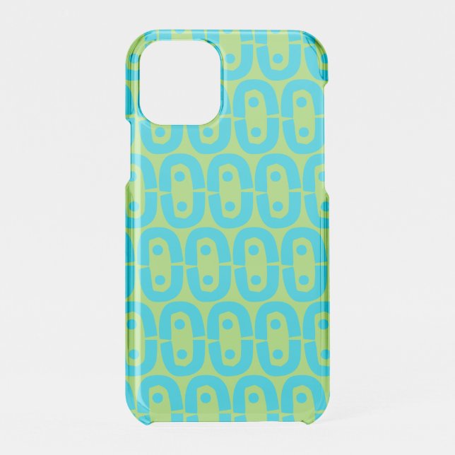 Turquoise and Lime Green Geometric Pattern Uncommon iPhone Case (Back)