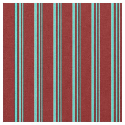 Turquoise and Maroon Pattern of Stripes Fabric