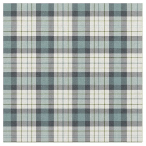 Turquoise and Navy Blue Rustic Plaid Fabric | Zazzle