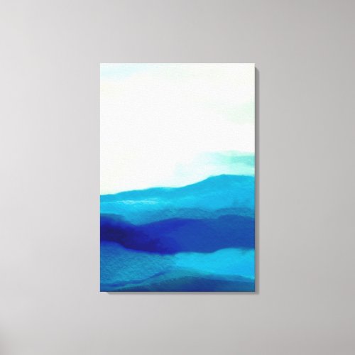 Turquoise and Ocean Blue Sea Abstract Painting Canvas Print