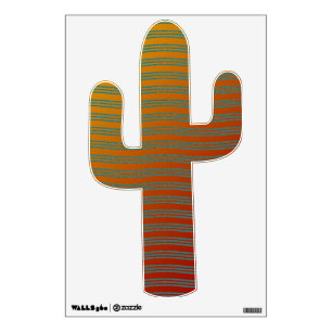 Turquoise  And Orange Cactus Southwest Design Wall Decal