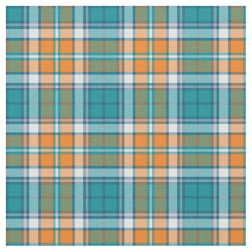 Tartan Plaid Orange Teal HTV