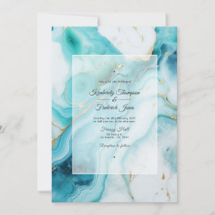 Turquoise and Patina Agate Wedding Invitation