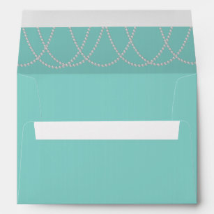 Turquoise and Pearls Bridal Shower Envelope
