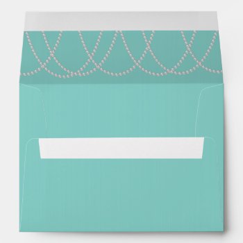 Turquoise And Pearls Bridal Shower Envelope by prettyfancyinvites at Zazzle