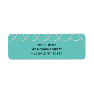 Turquoise and Pearls Bridal Shower Label