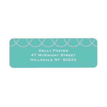 Turquoise And Pearls Bridal Shower White Label by prettyfancyinvites at Zazzle