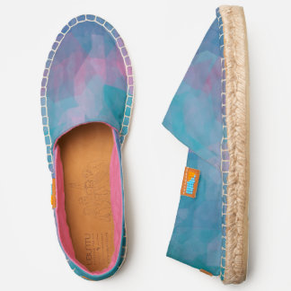Turquoise and Pink Abstract Espadrilles