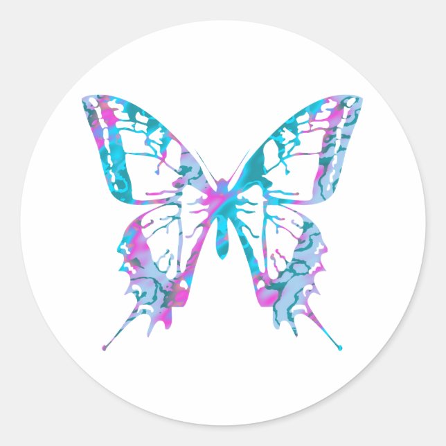 Turquoise and Pink Butterfly Stickers (Front)