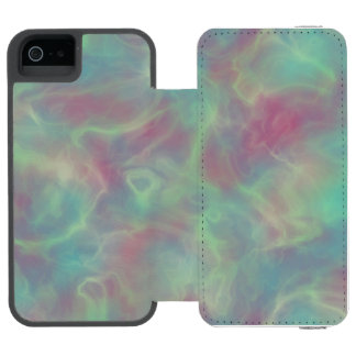 Turquoise and pink marble iPhone SE/5/5s wallet case