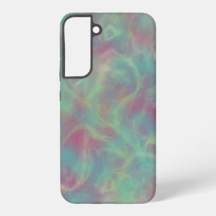 Turquoise and pink marble samsung galaxy s22+ case