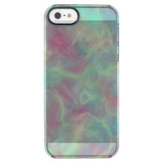 Turquoise and pink marble clear iPhone SE/5/5s case