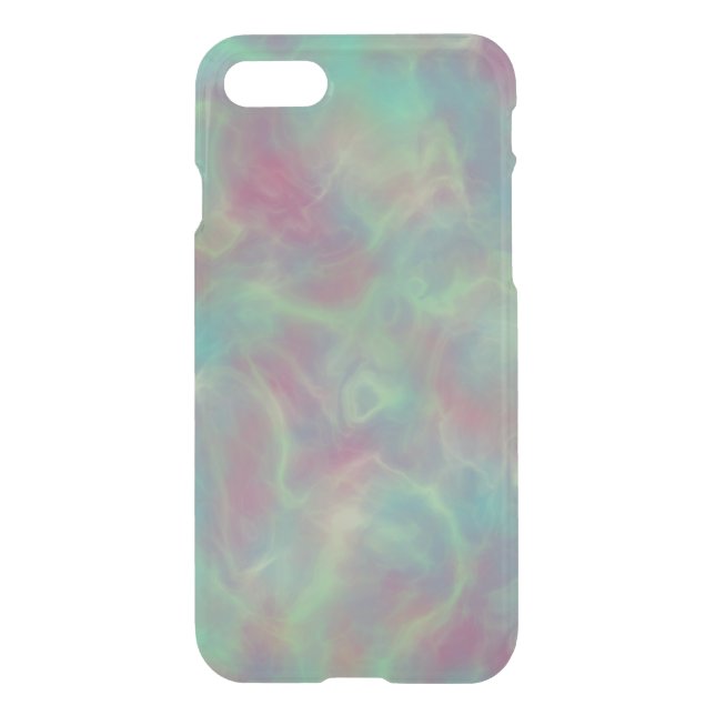 Turquoise and pink marble uncommon iPhone case (Back)