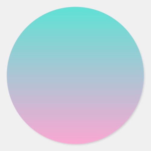 Turquoise and Pink Ombre Classic Round Sticker