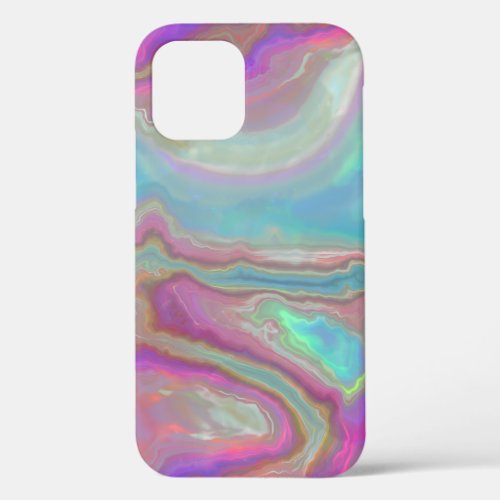 Turquoise and Pink Opal Agate iPhone 12 Pro Case