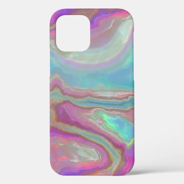 Turquoise and Pink Opal Agate Case-Mate iPhone Case (Back)