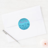 Turquoise and Pink Thank You Sticker (Envelope)