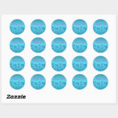 Turquoise and Pink Thank You Sticker (Sheet)