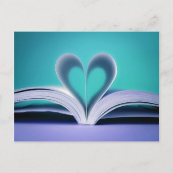 Turquoise And Purple Book Heart Photograph Postcard by RosaAzulStudio at Zazzle
