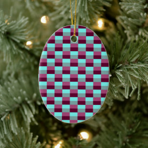 Turquoise and Purple Color Combination Ceramic Ornament