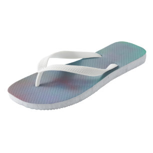 Turquoise and Purple MArbled Cloud abstract Flip Flops