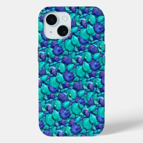 Turquoise and Purple Sea Shells iPhone  iPad case
