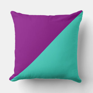 Turquoise and Purple Solid Color Background #2 Throw Pillow