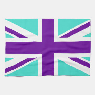 Turquoise and Purple Union Jack Towel