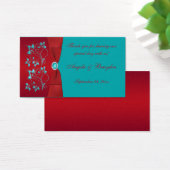 Turquoise and Red Floral Wedding Favor Tag (Desk)