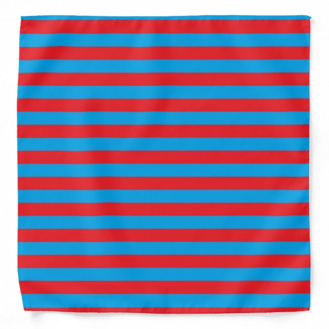 Turquoise and Red Stripes Bandana (Front)
