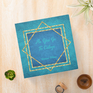 Turquoise and Royal Blue Faux Leather 3 Ring Binder