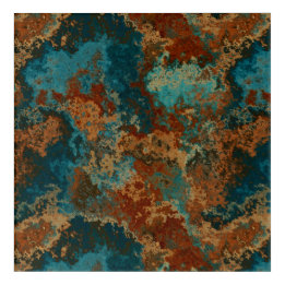 Turquoise and Rust Acrylic Print