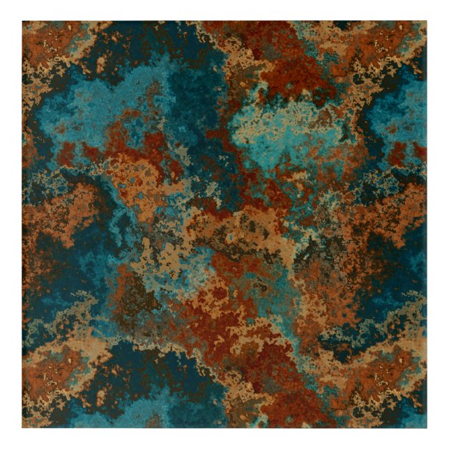 Turquoise and Rust Acrylic Print (Front)