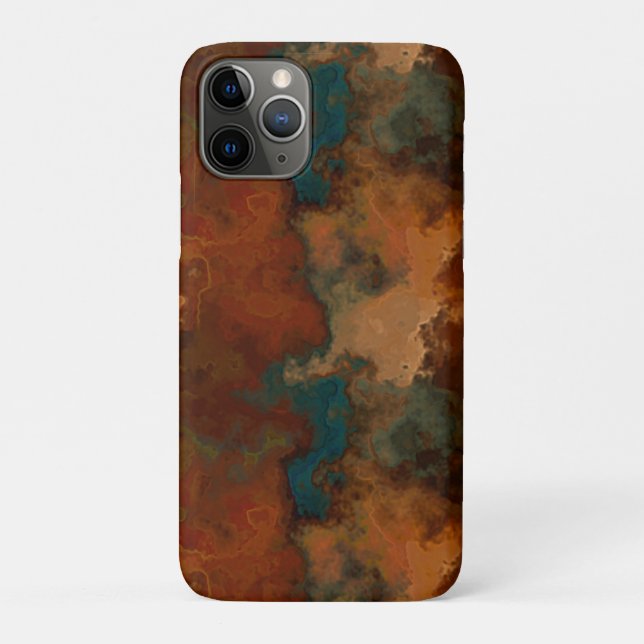Turquoise and Rust Marble abstract Case-Mate iPhone Case (Back)