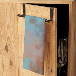 Turquoise and Rust Marble Abstract Kitchen Towel
