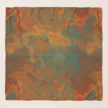 Turquoise and Rust Marble Swirl Abstract Scarf<br><div class="desc">Turquoise and Rust Marble Swirl Abstract</div>