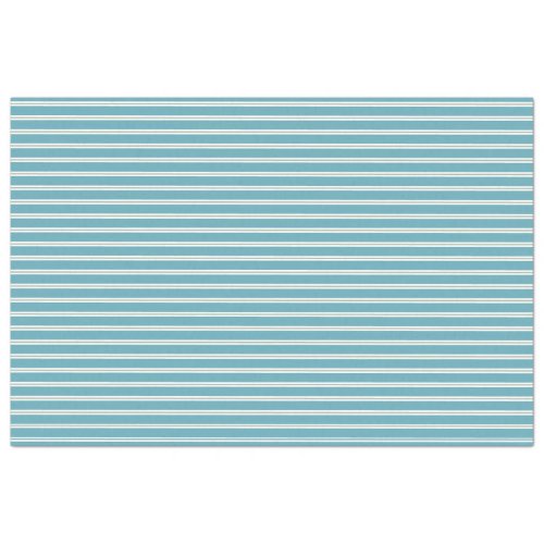Turquoise and Sage Green Stripes Tissue Paper