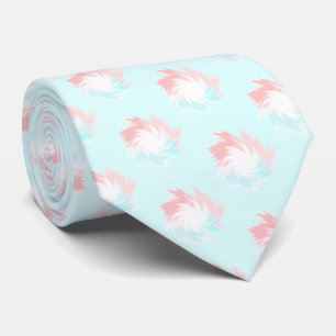 Turquoise and Salmon Pastel Pattern Neck Tie