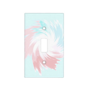 Turquoise and Salmon Pastel Spinning Shape Light Switch Cover