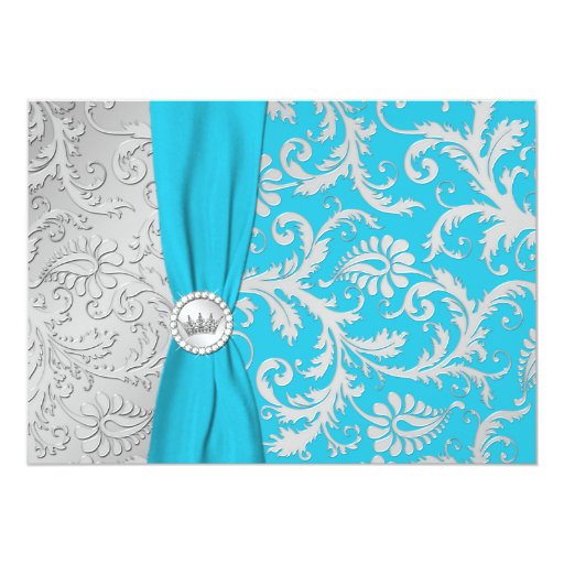 Turquoise And Silver Invitations 6